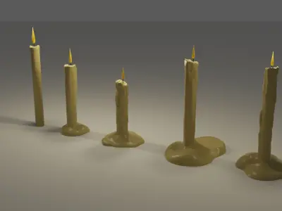 Candles Pack Low-poly 3D model Low-poly 3D model