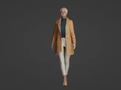 3D Model of a Mysterious Walking Old Woman 3D model