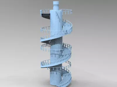 Tower Spiral Staircase 1 3D model