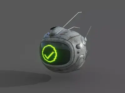 SciFi Futuristic drone robot 3D Low-poly 3D model