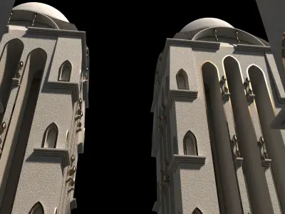 Fantasy Neoclassical tower Low-poly 3D model