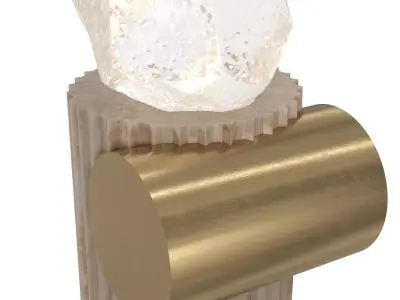Contemporary Stone Floor Lamp with Crystal Top and Brass Accent 3D model