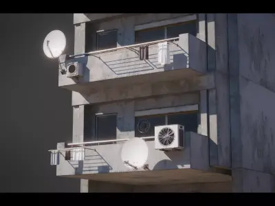 Dystopian Cyberpunk Building 11 Low-poly 3D model