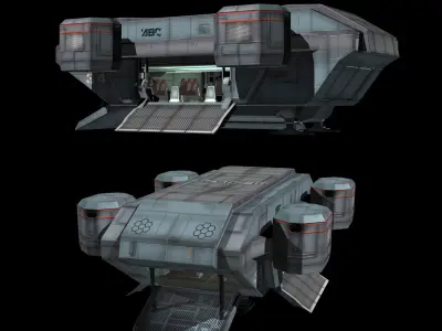 Transport Shuttle Low-poly 3D model