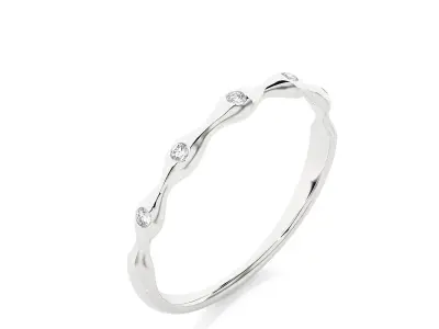 Light Minimalist Diamond Ring 3D print model 4