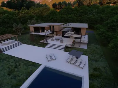 Casa Scene-villa-modern house 3D model 85