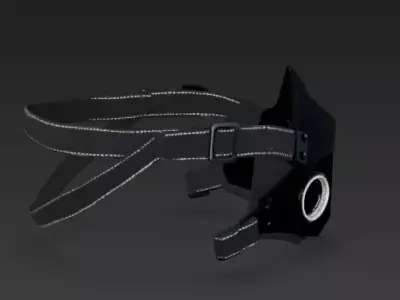 Modern Techwear Tactical Half-Mask 3D Model Low-poly 3D model