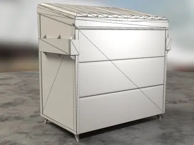 PBR Dumpsters storage cabinet Low-poly 3D model