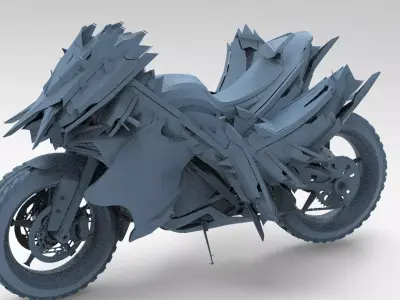 Cyberpunk sci fi bike 6  3D model