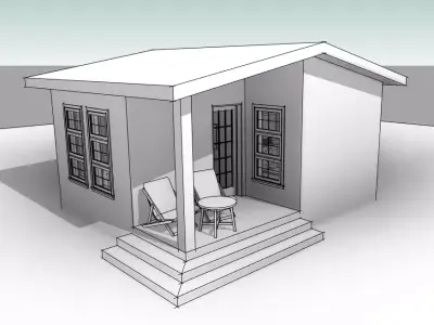 One Bedroom House 3D print model