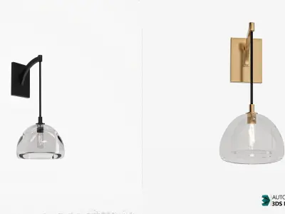 Hemisphere Modern Glass Round Chandelier 3D model