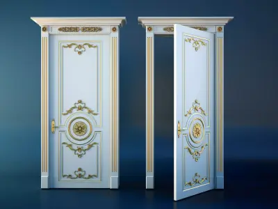 Classic Door 3D model 9