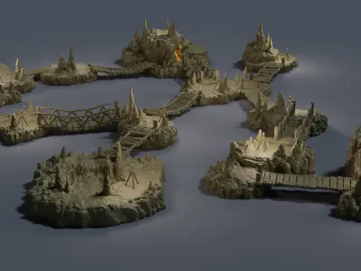 Raised Cavern Pack Tabletop Terrain 28 MM 3D print model