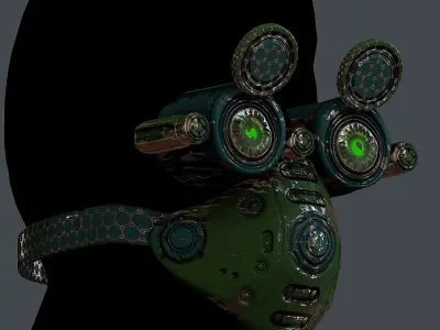 Gas mask helmet 3d model scifi Low-poly Low-poly 3D model