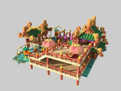 Cartoon Fantasy Architecture 3D model