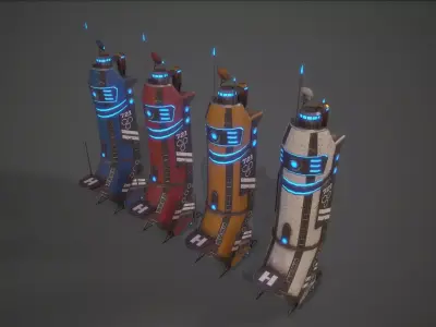 Sci-Fi Building-01 Low-poly 3D model