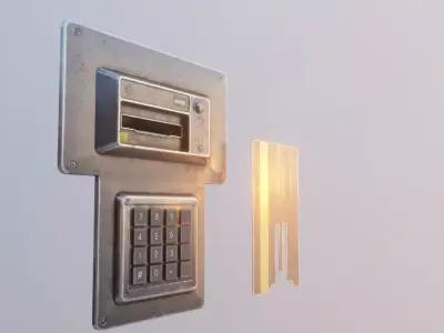 Door electric lock keypad and card reader Low-poly 3D model