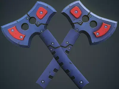 Stylized Sci Fi Axe Low-poly 3D model