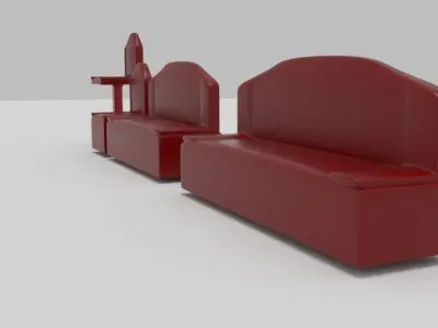 Uflee Futuristic Furniture Pack Low-poly 3D model