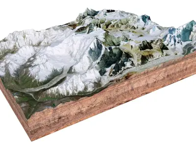 Chomo Lonzo Mountain Tibet China 3D model