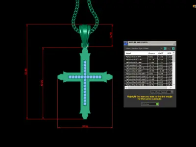 Cross Light Gold 4CP017 3DM STL 3D print model