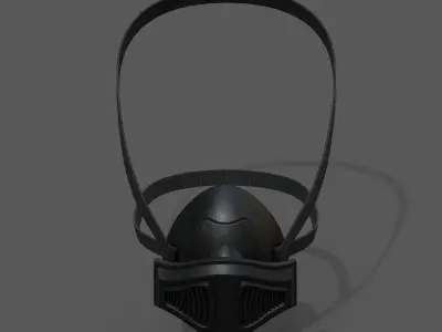 Gas mask helmet 3d model military combat fantasy  Low-poly 3D model 11