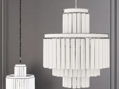 RH 1920S ODEON CLEAR GLASS FRINGE 4-TIER CHANDELIER Nickel 3D model