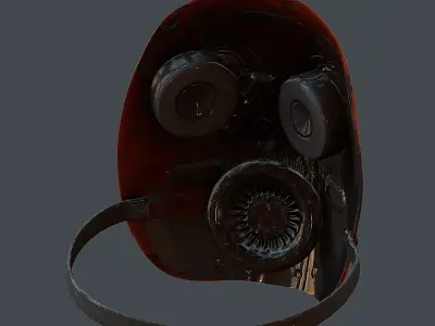 Gas mask helmet 3d model scifi Low-poly  Low-poly 3D model 489