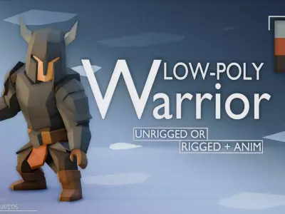 UNRIGGED VERSION LOW-POLY WARRIOR Low-poly 3D model