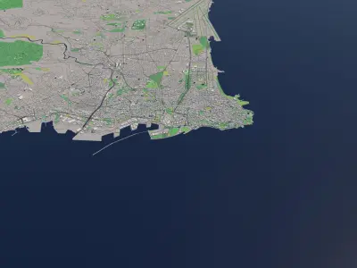 Beirut Lebanon 25x25km 3D City Map 3D model