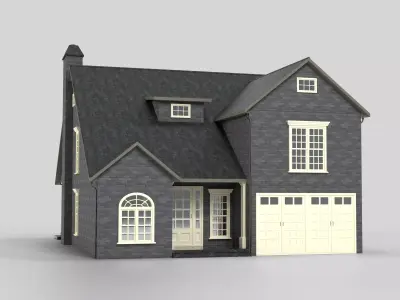 British House Design 04T1  Low-poly 3D model