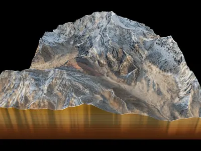 Aconcagua Mountain 3d model terrain 3D model