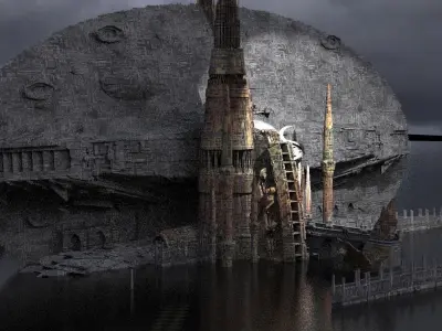 Alien Holy Temples Kit bash 10  3D model