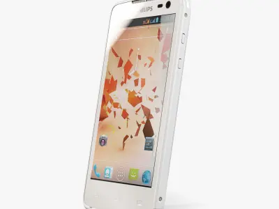 Philips Xenium W732 White Low-poly 3D model