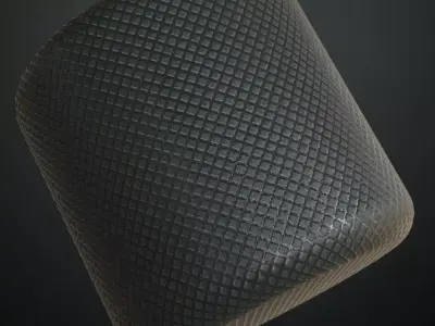 Dark Crosshatch Rubber Sheet PBR Seamless Texture