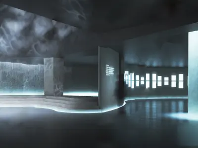 A minimalist exhibition hall case full of artistic sense 3D model