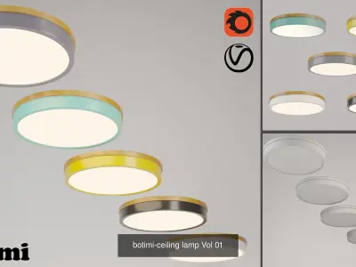 collection ceiling lamp 01 3D Model Pack