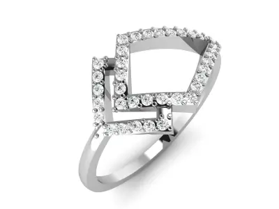Diamond Ring For Women 3d Print Model 3D print model 28