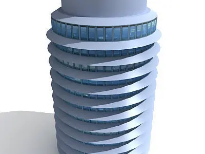 Tall City Office Building 101 Low-poly 3D model