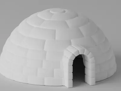 Cartoon Igloo Canada 1 3D model