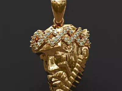 Jesus diamond  Hip Hop  pendant-3 3D print model