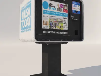 Newspaper Boxes Post box New York City Low-poly 3D model