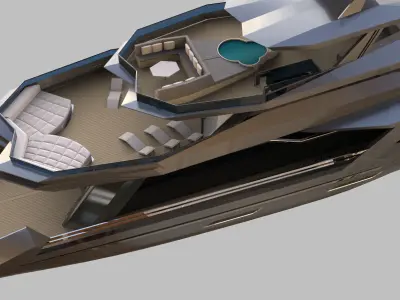 MEGA YACHT EXTERIOR CONCEPT DESIGN 3D model