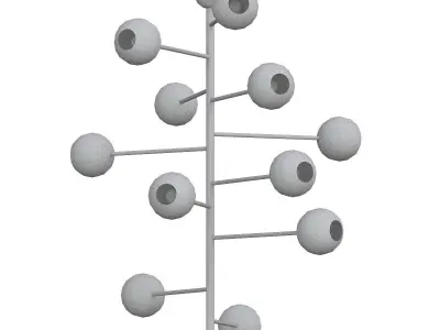 Orbit chandelier with balls hanging from it 3D model