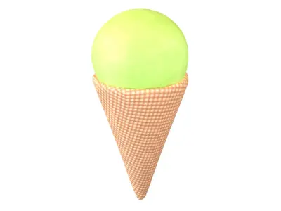 Ice Cream Cone v2 007 Low-poly 3D model