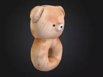 Teddy Bear Rattle Low-poly 3D model