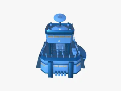 SciFi Facility B03 Blue - Sci Fi Exterior Design Low-poly 3D model