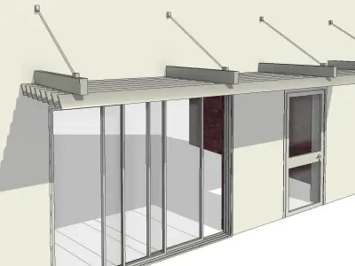 Overhang Sun Shade Louvres Cover 3D model