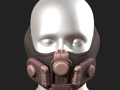 Gas mask respirator scifi futuristic 3d  Low-poly 3D model