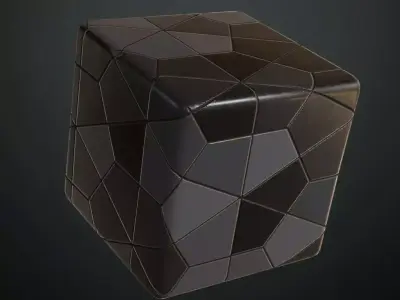Modern Matte Charcoal Pentagonal Geometric Tiles PBR Seamless Texture